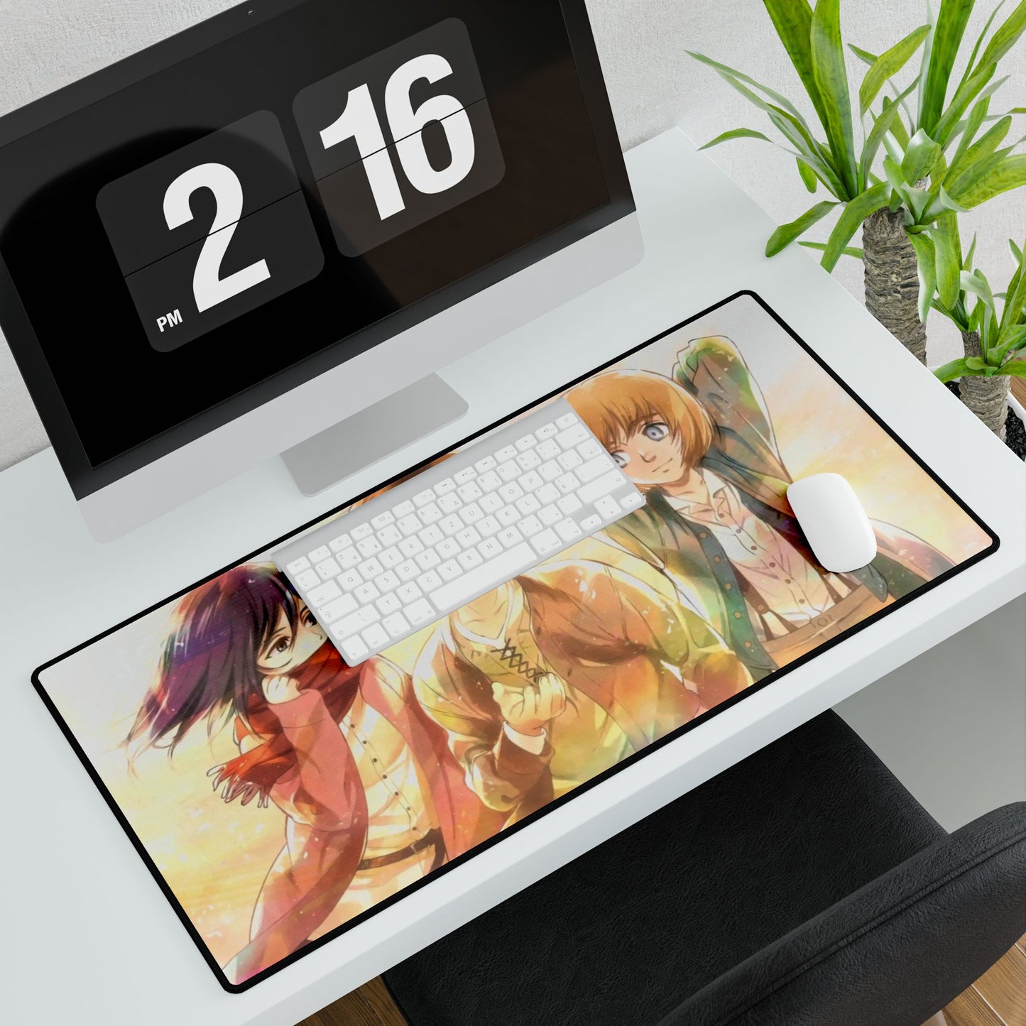 Young Mikasa, Eren, & Armin Art Mouse Pad