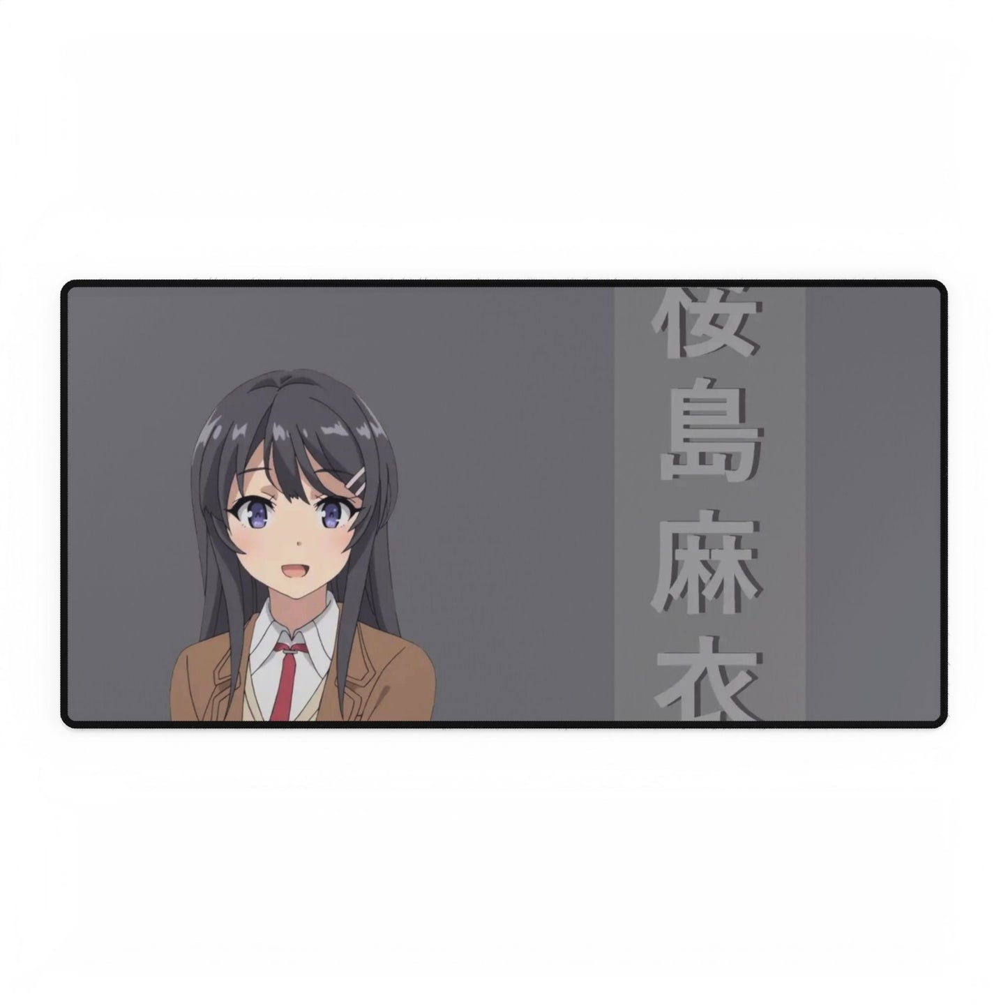 Mai Sakurajima Kanji Background Mouse Pad