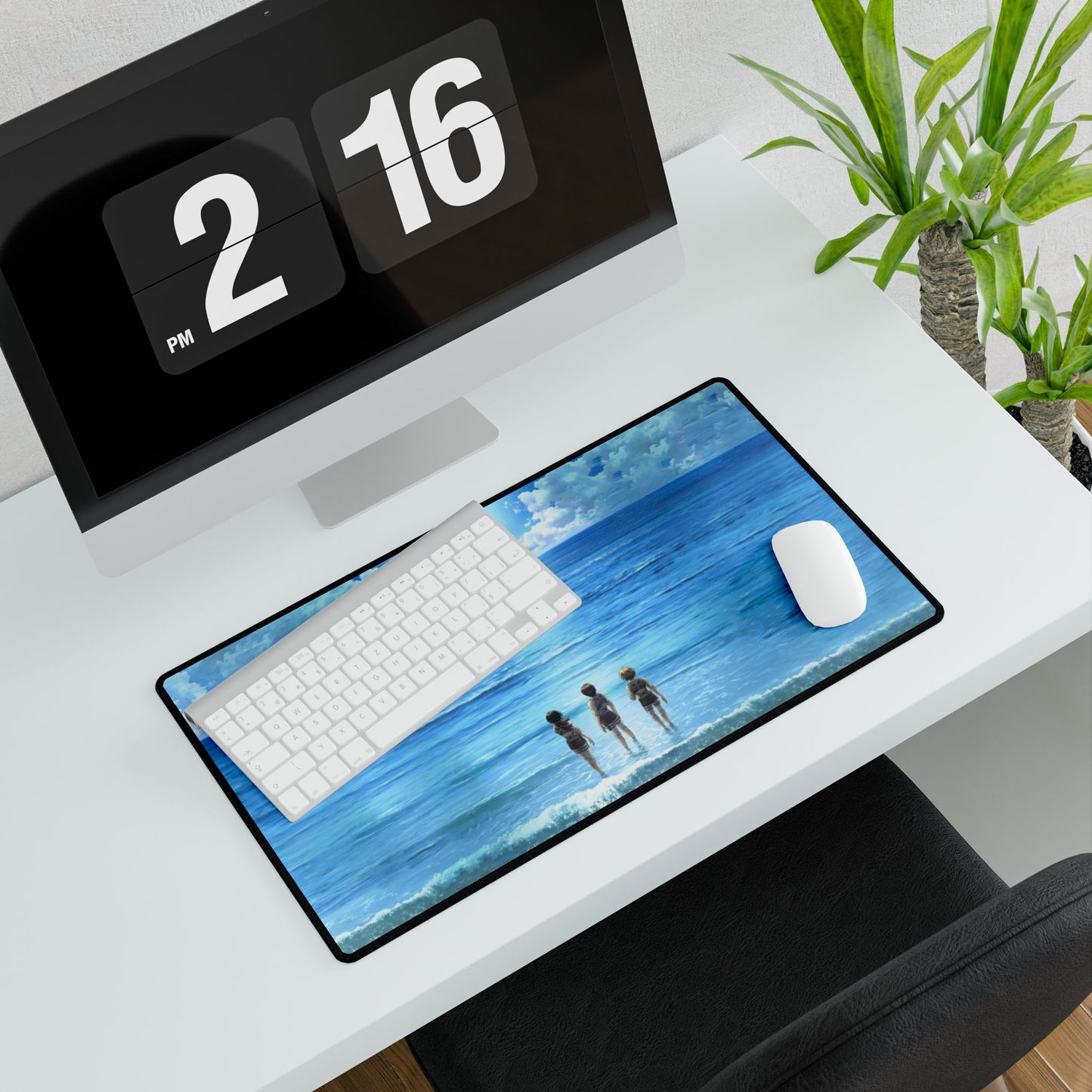 3 friends contemplating the ocean Mouse Pad