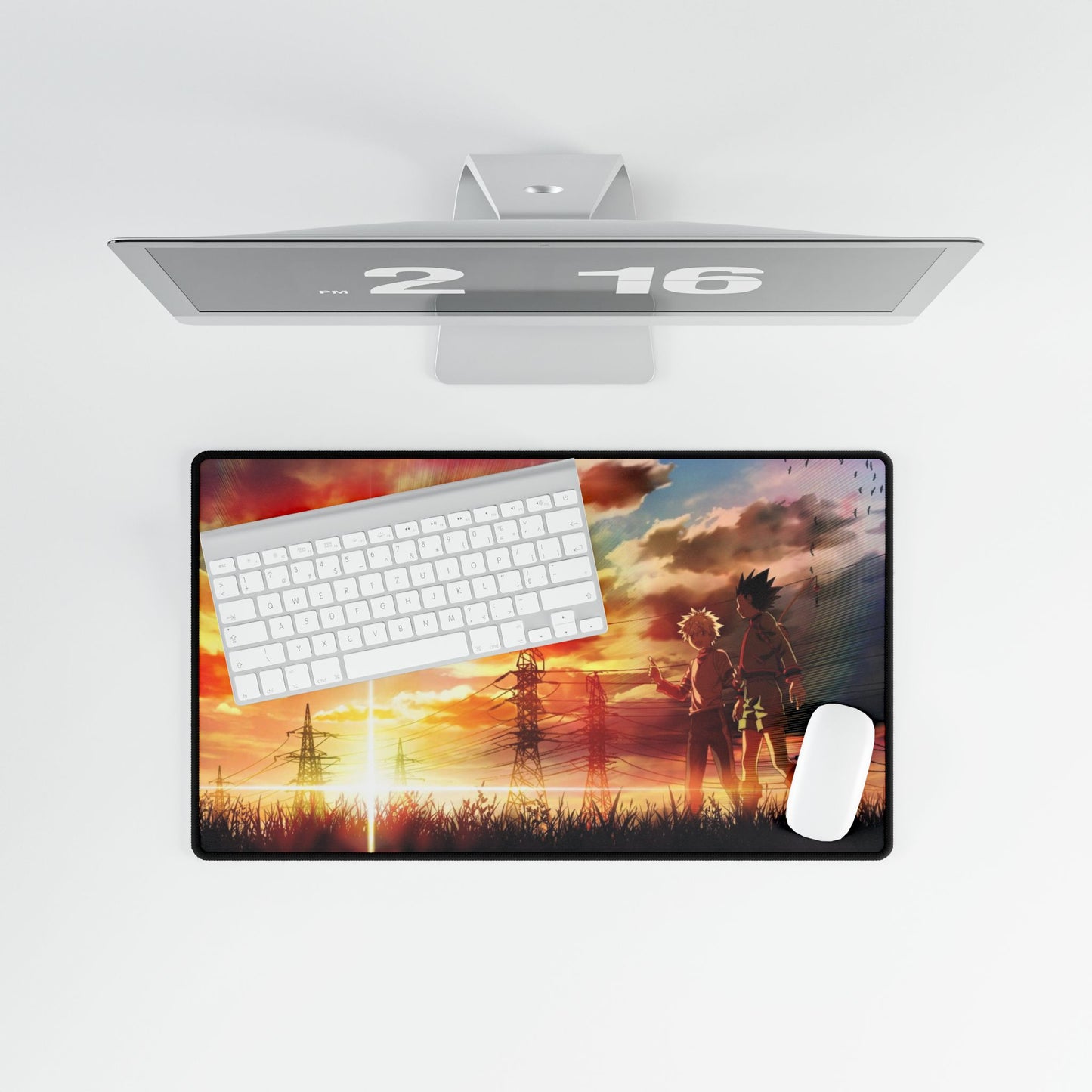 Gon and Killua walking at a beautiful sunset Mouse Pad