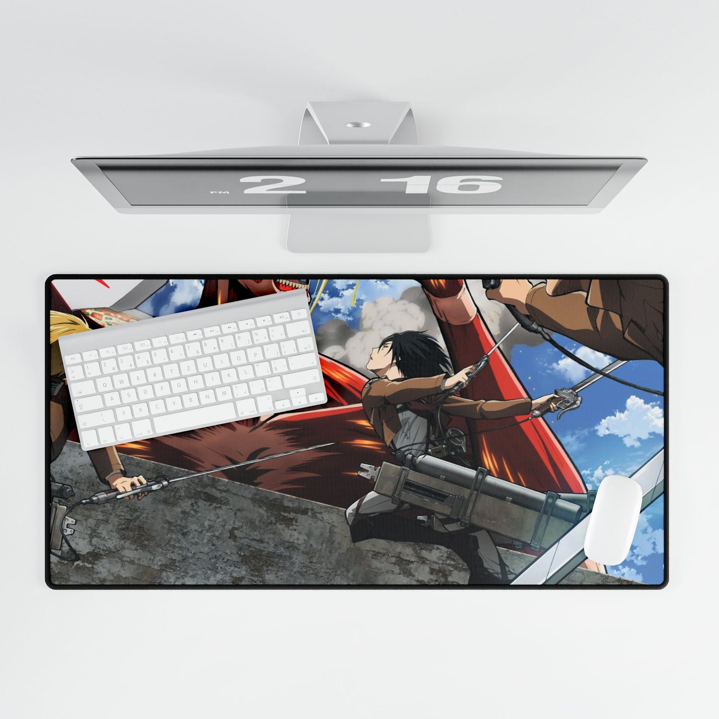 Colossal Titan eating pizza Mouse Pad