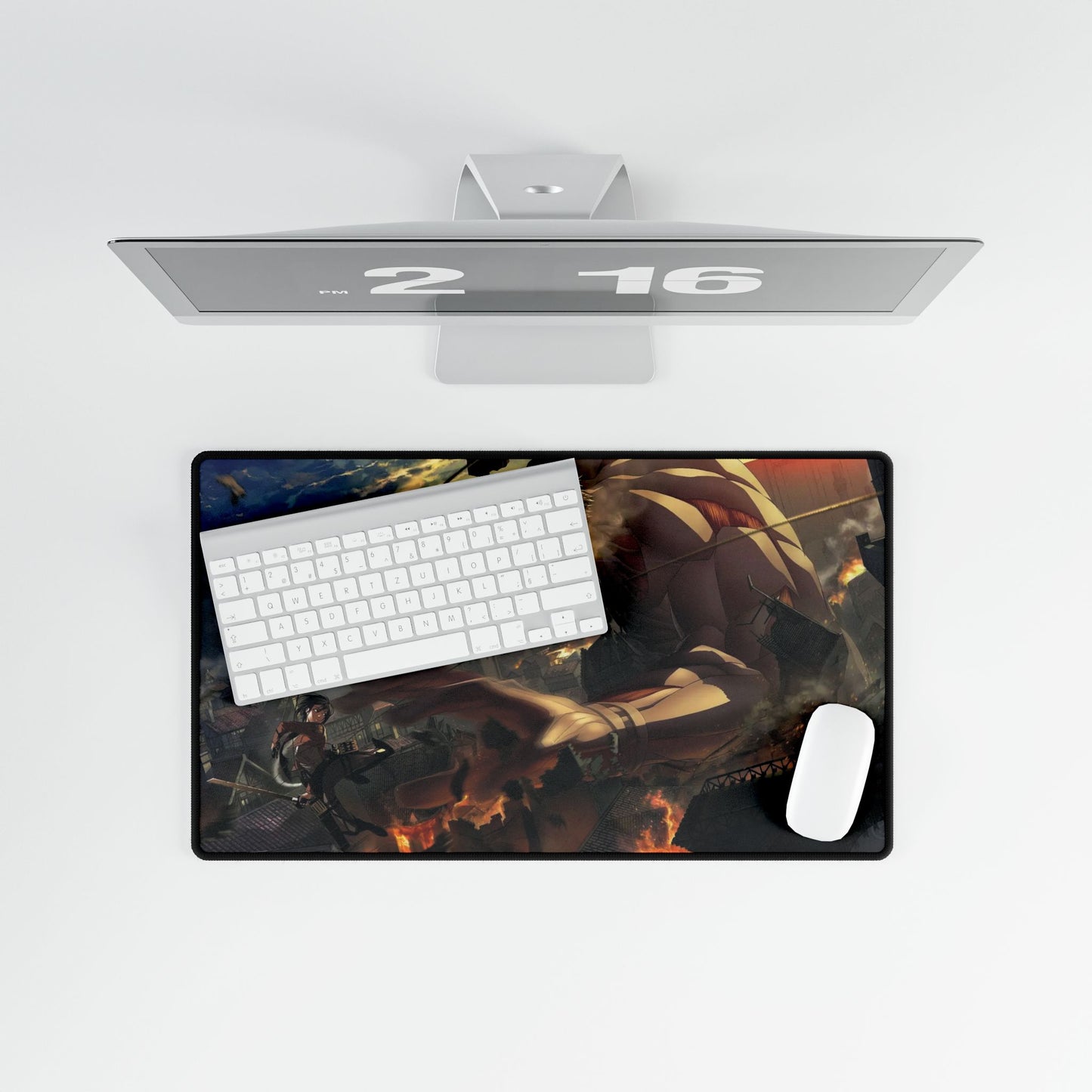 Mikasa Fighting With Armored Titan Mouse Pad