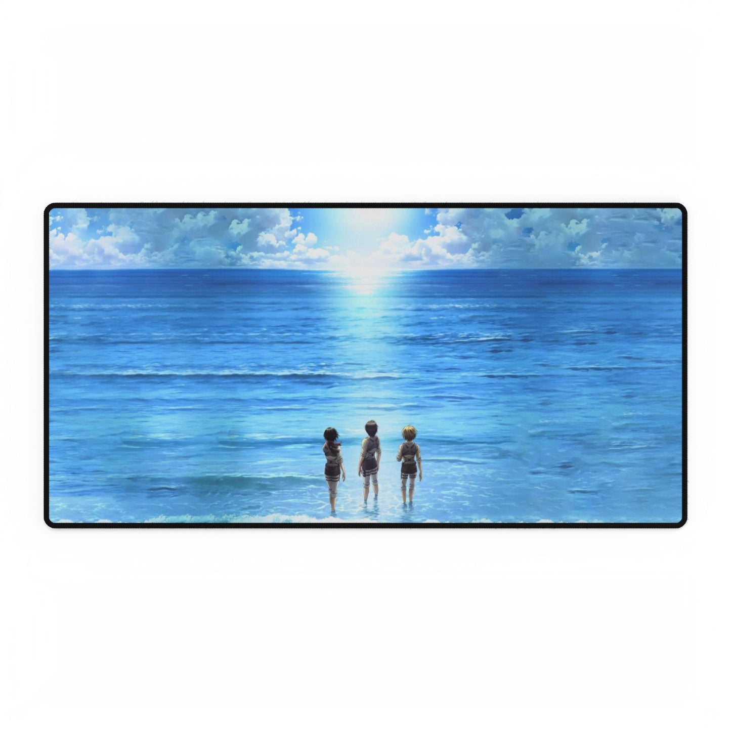 3 friends contemplating the ocean Mouse Pad