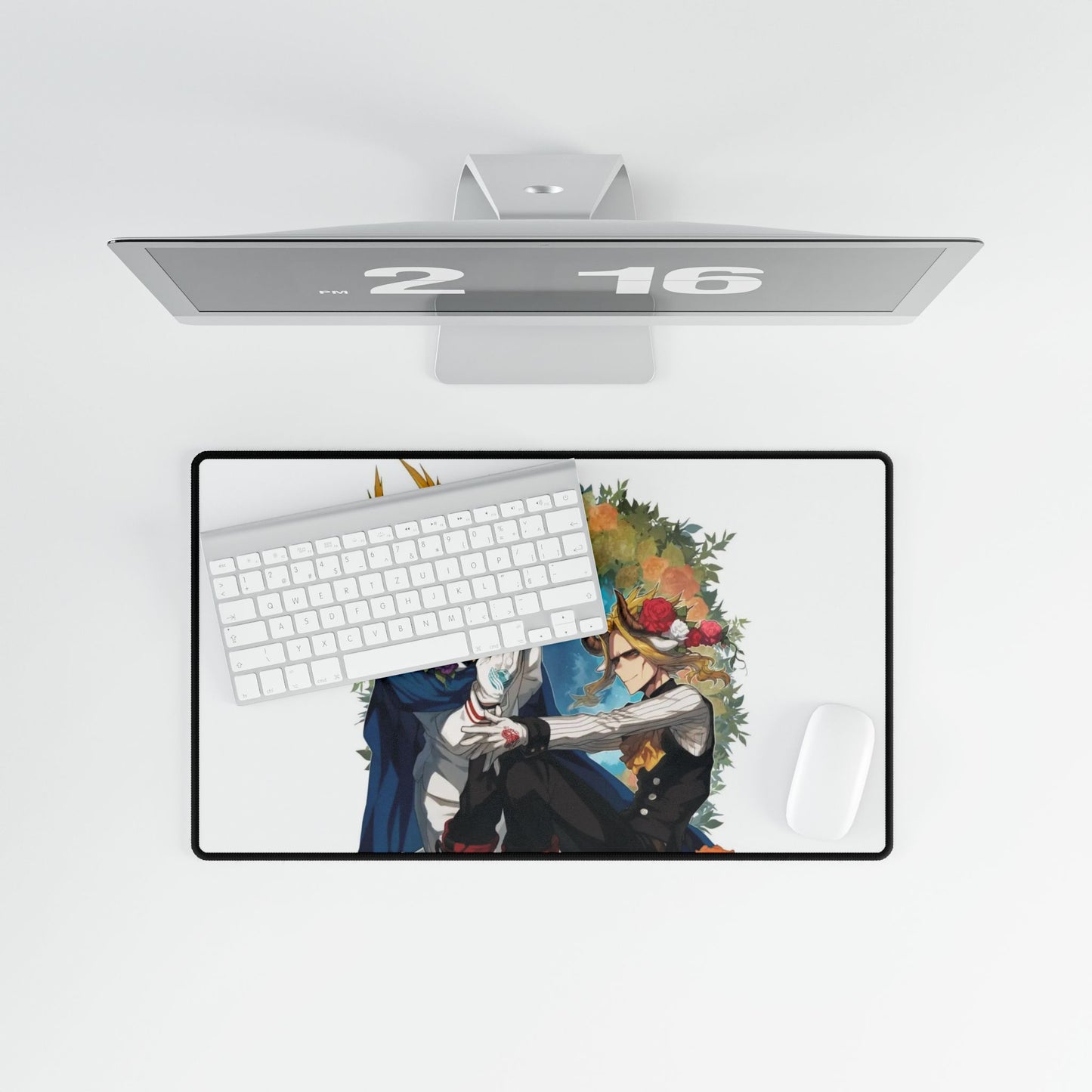 All Might strong and weak surrounded by roses Mouse Pad