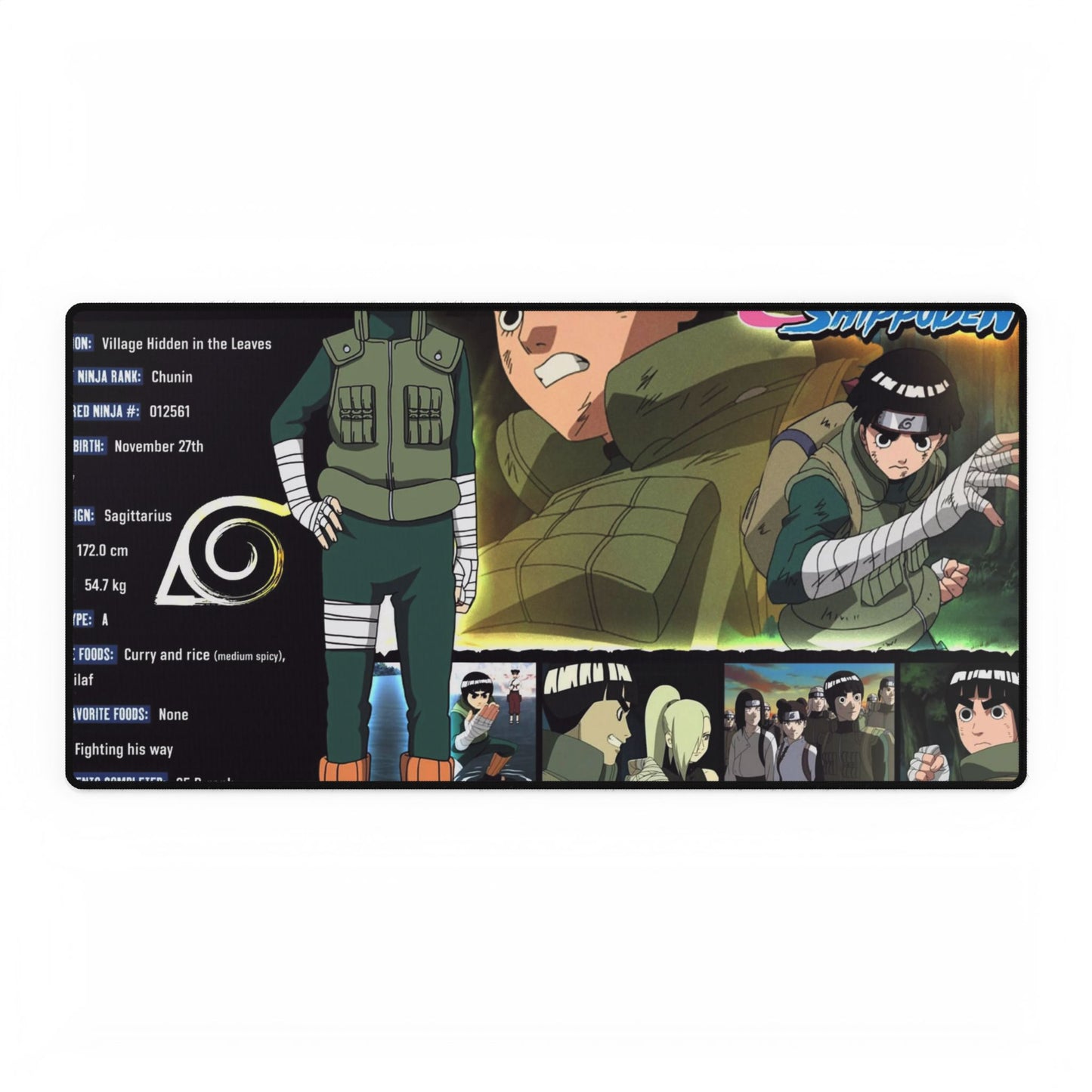 "The Beautiful Blue Beast, from the hidden leaf village, Rock Lee!" Mouse Pad
