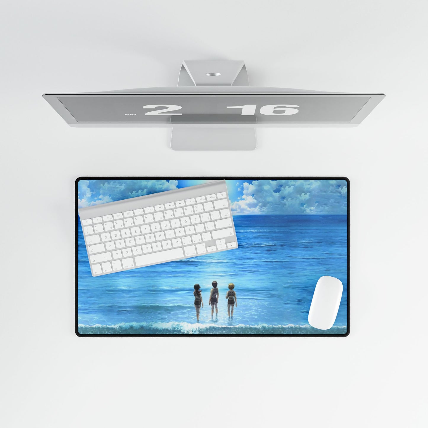 3 friends contemplating the ocean Mouse Pad