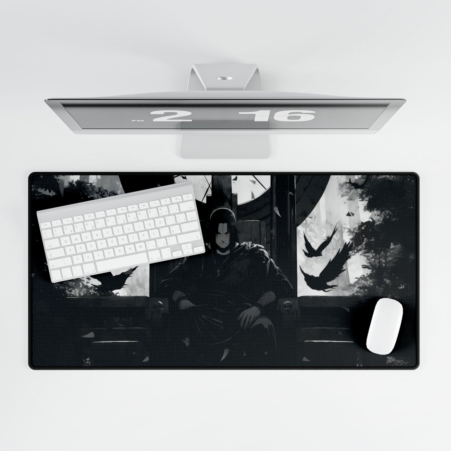 Itachi Uchiha Manga Sitting on a Trhone Mouse Pad