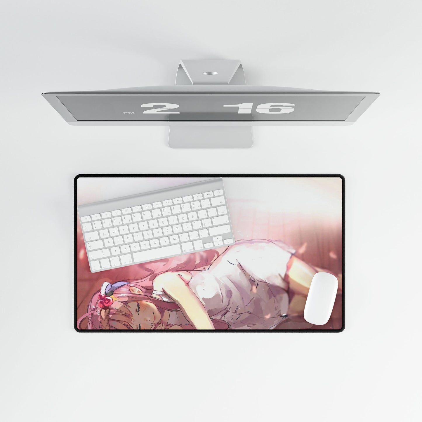 Girl lies on a floor Mouse Pad