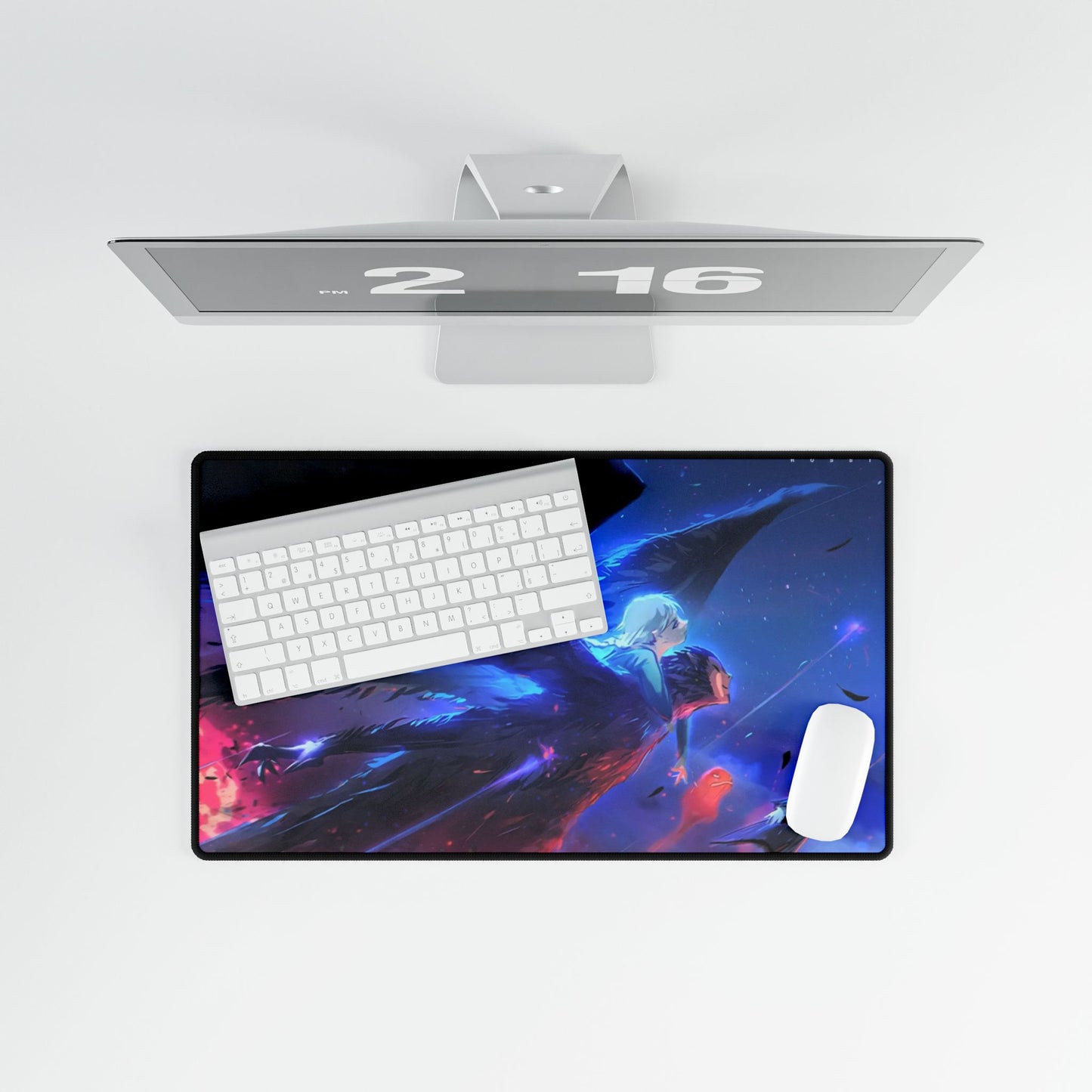 Howl, Sophie, and Turniphead flying through the sky Mouse Pad
