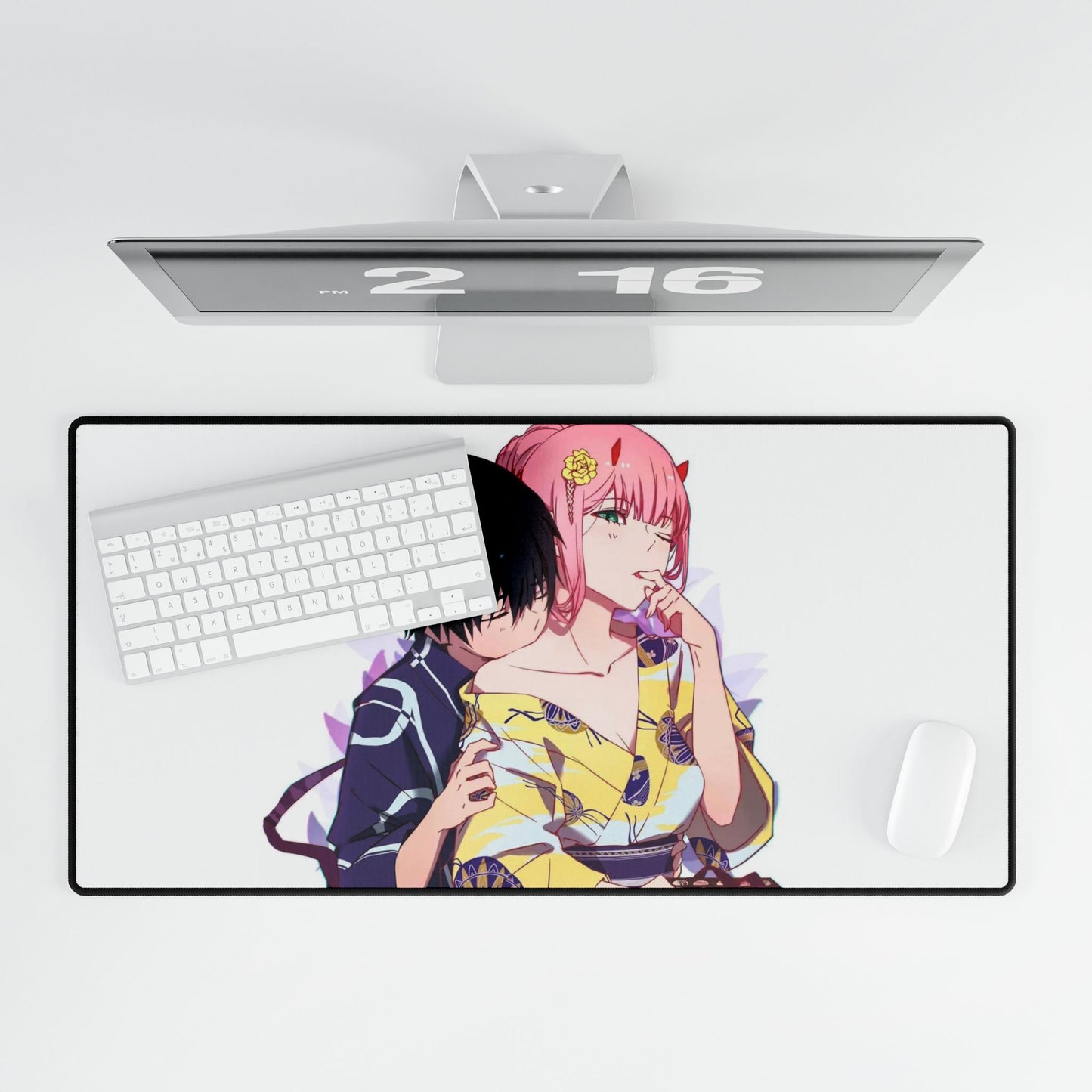 Zero Two and Hiro playful Mouse Pad