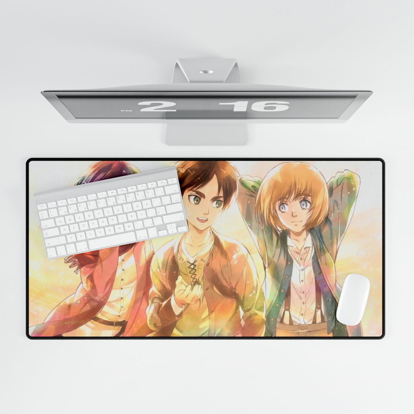 Young Mikasa, Eren, & Armin Art Mouse Pad