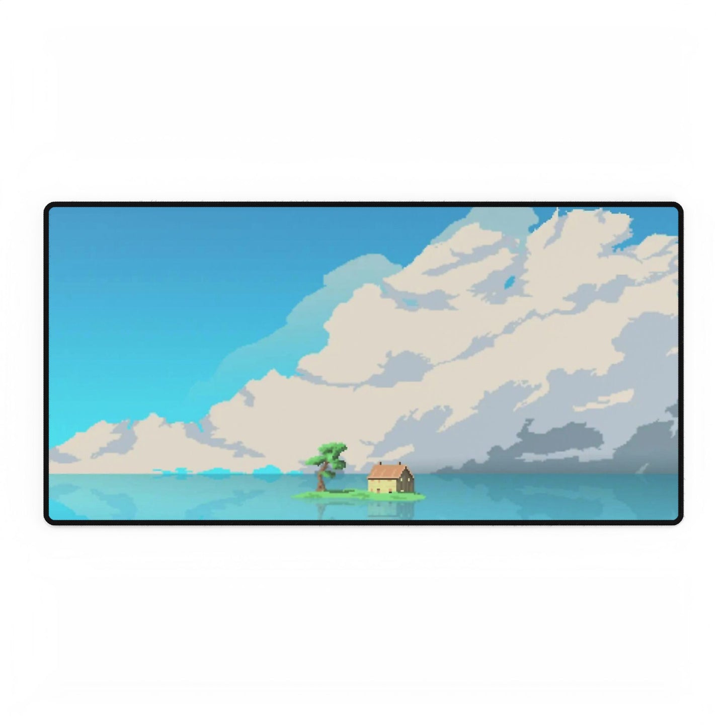 Pixel art house on a small island Mouse Pad
