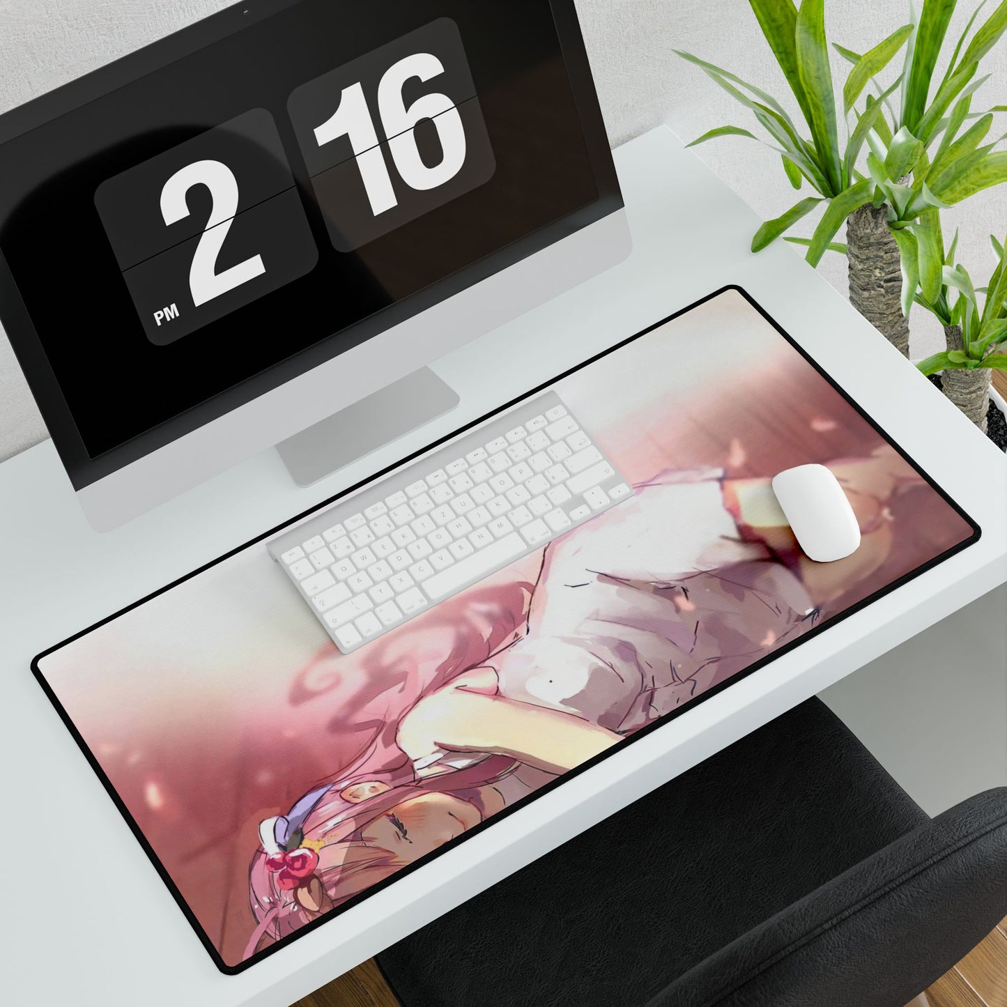 Girl lies on a floor Mouse Pad