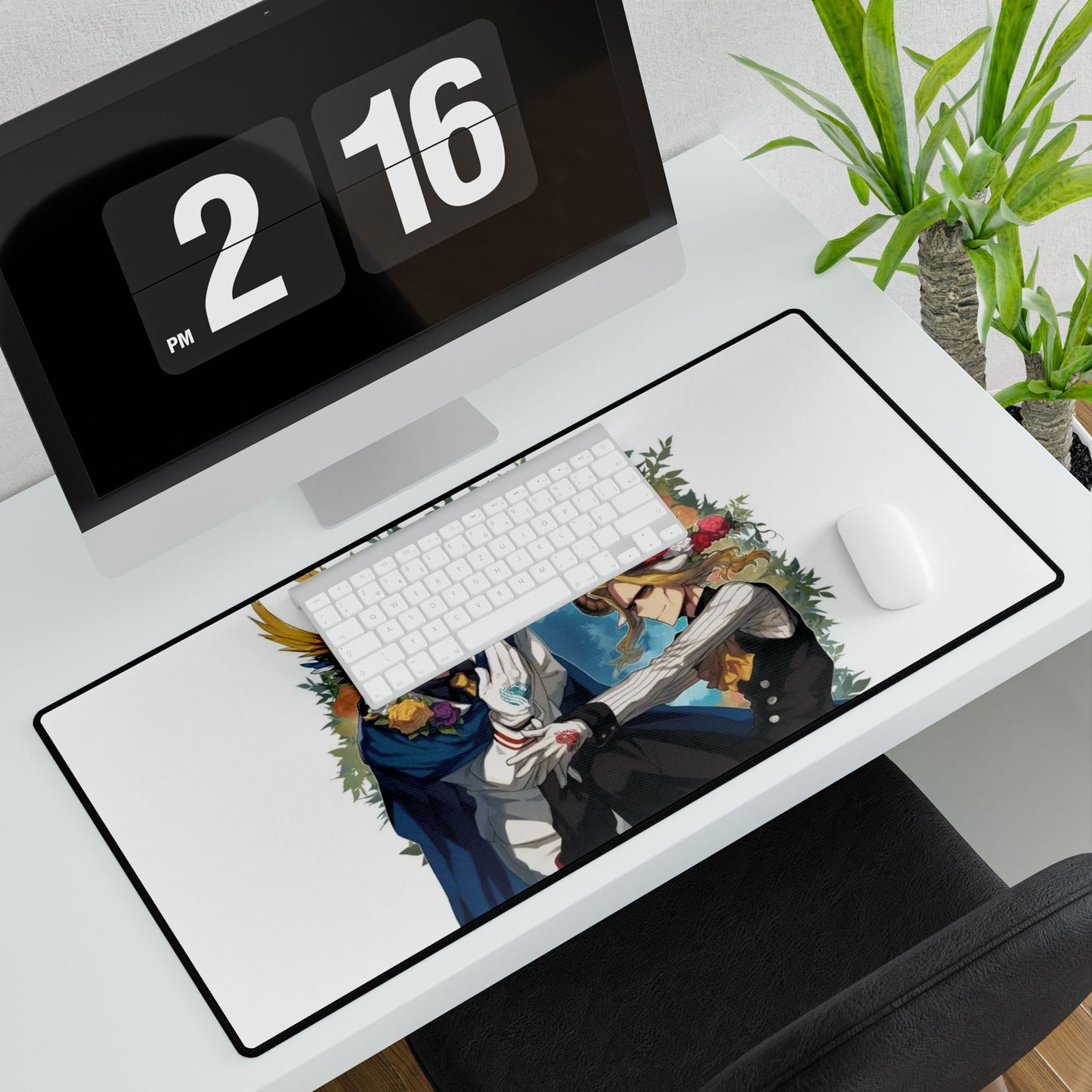 All Might strong and weak surrounded by roses Mouse Pad