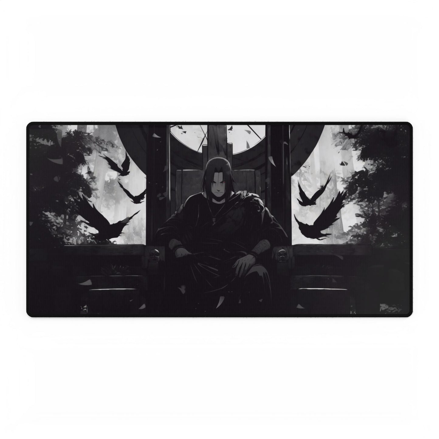 Itachi Uchiha Manga Sitting on a Trhone Mouse Pad