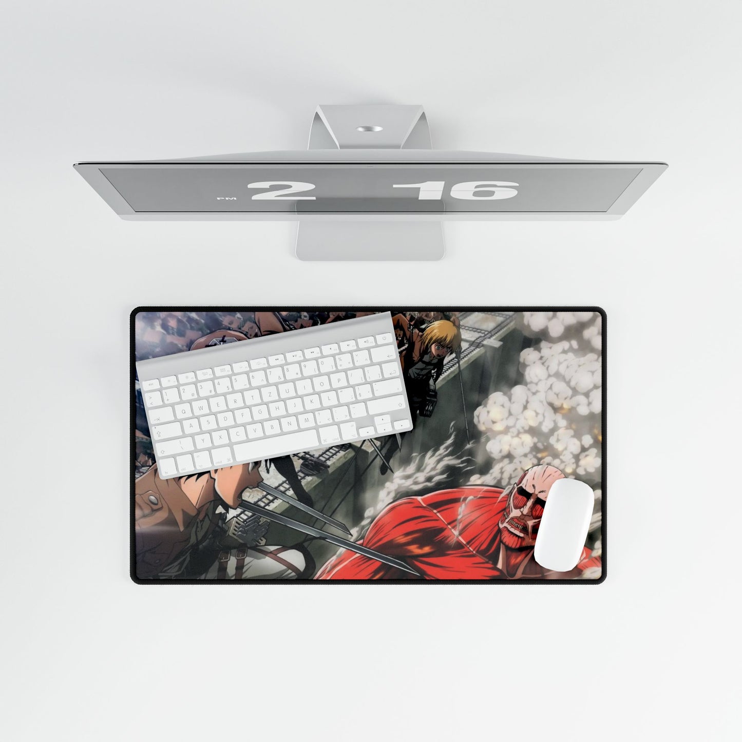 Eren and Mikasa vs Colosse Titan Mouse Pad
