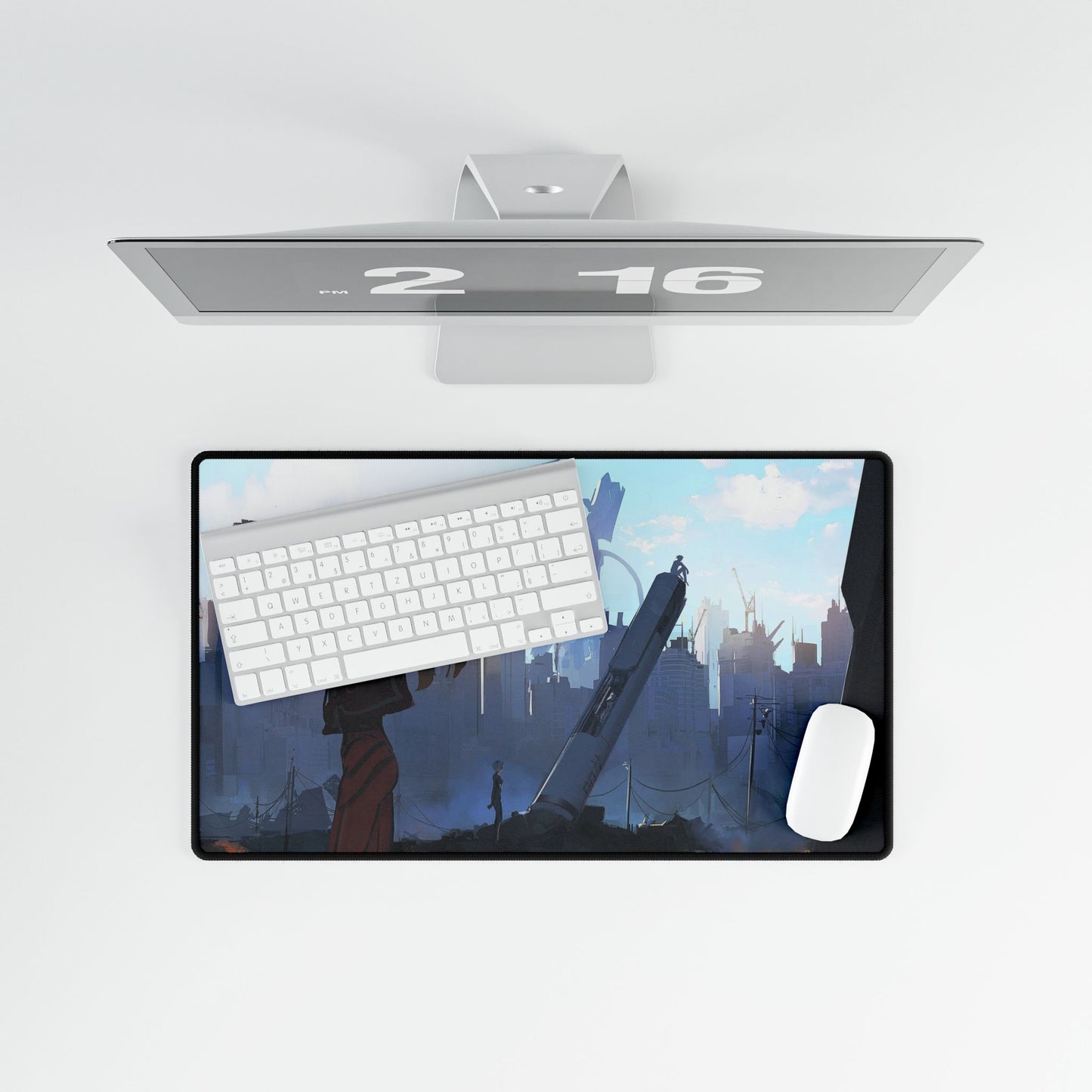 Asuka Langley Sohryu in front of Eva Plug Mouse Pad