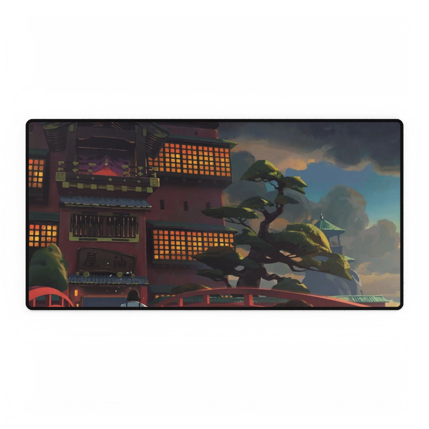 Haku and Chihiro on the bridge leading to the bathhouse Mouse Pad