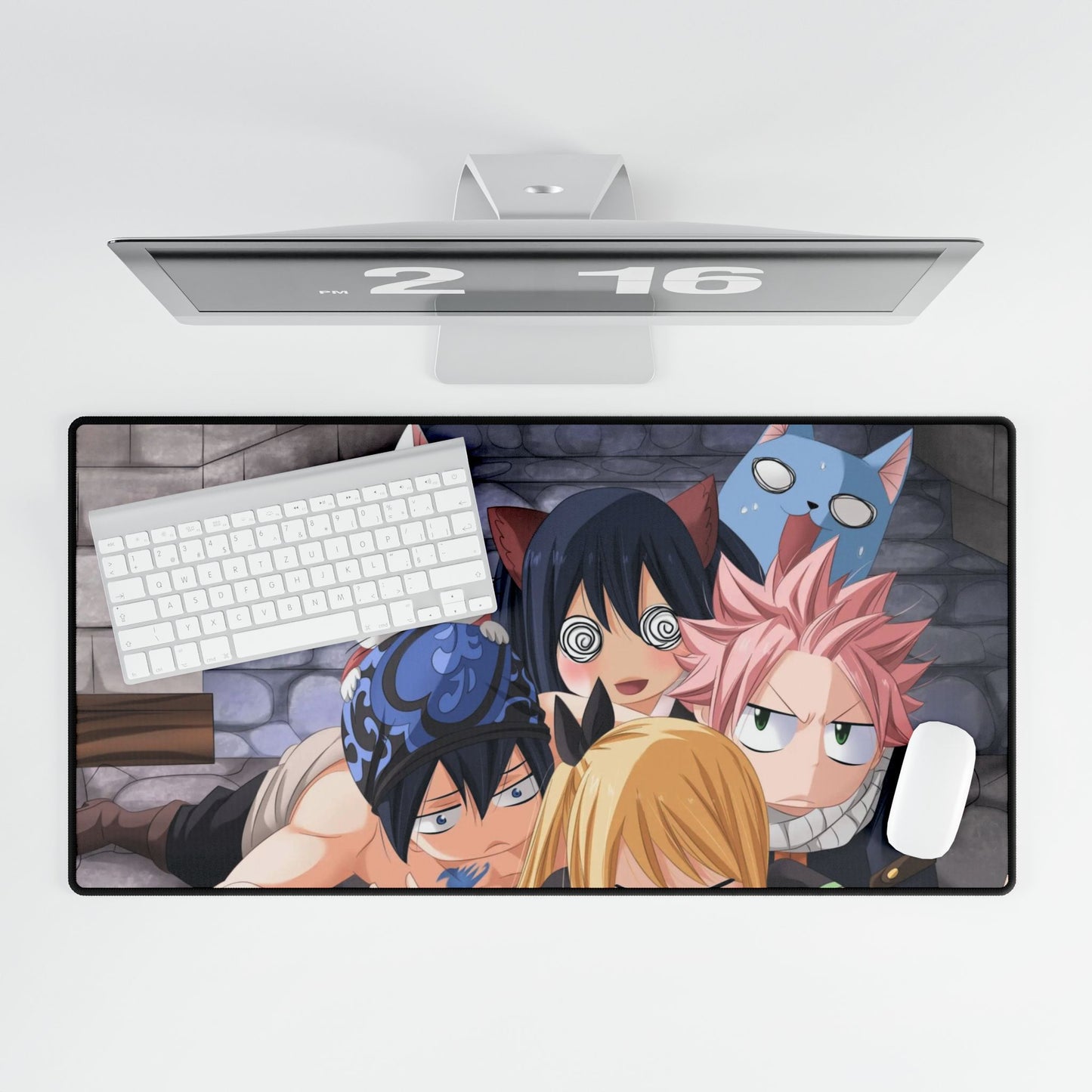 Fairy Tail Natsu Dragneel, Gray Fullbuster, Lucy Heartfilia, Happy, Wendy Marvell Mouse Pad