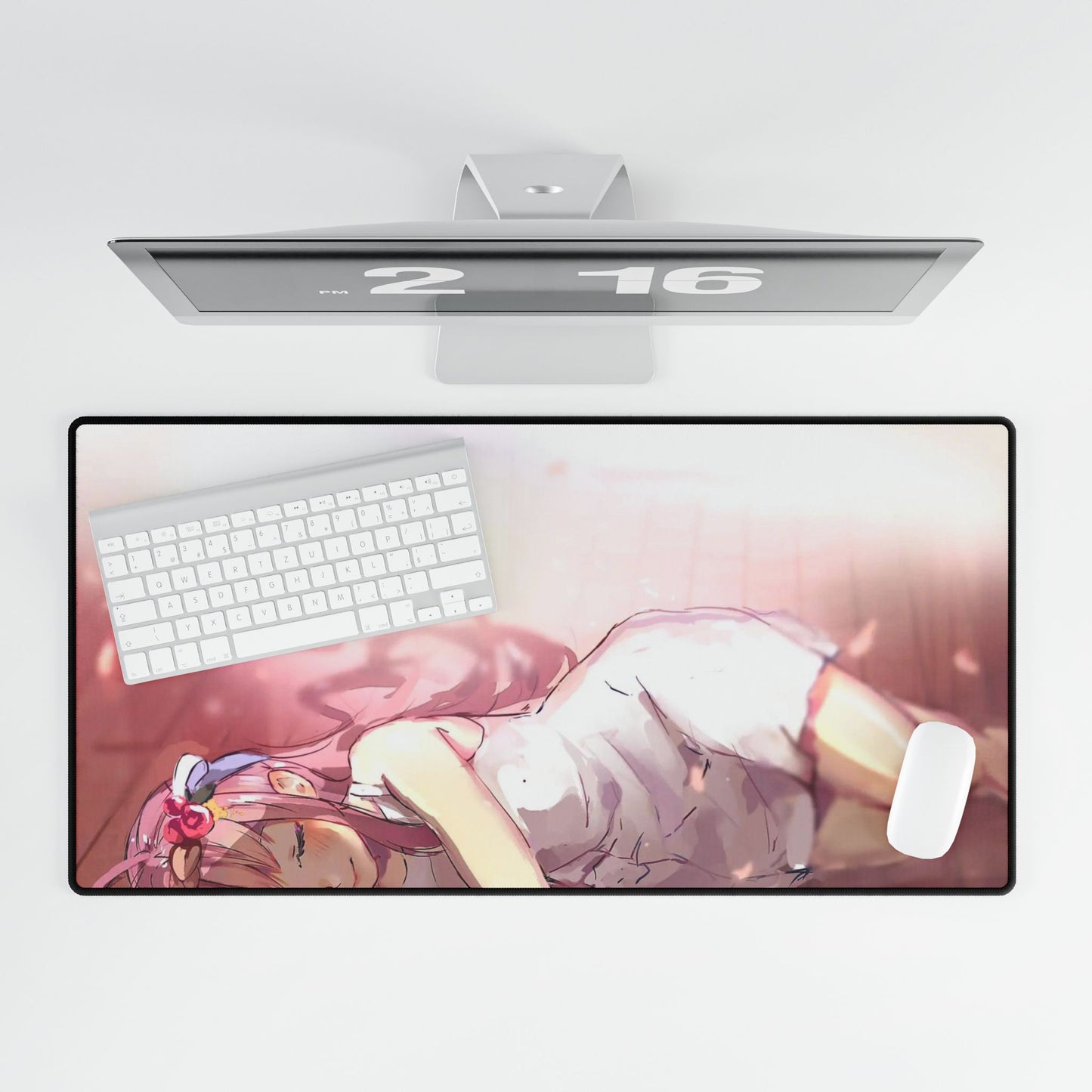 Girl lies on a floor Mouse Pad