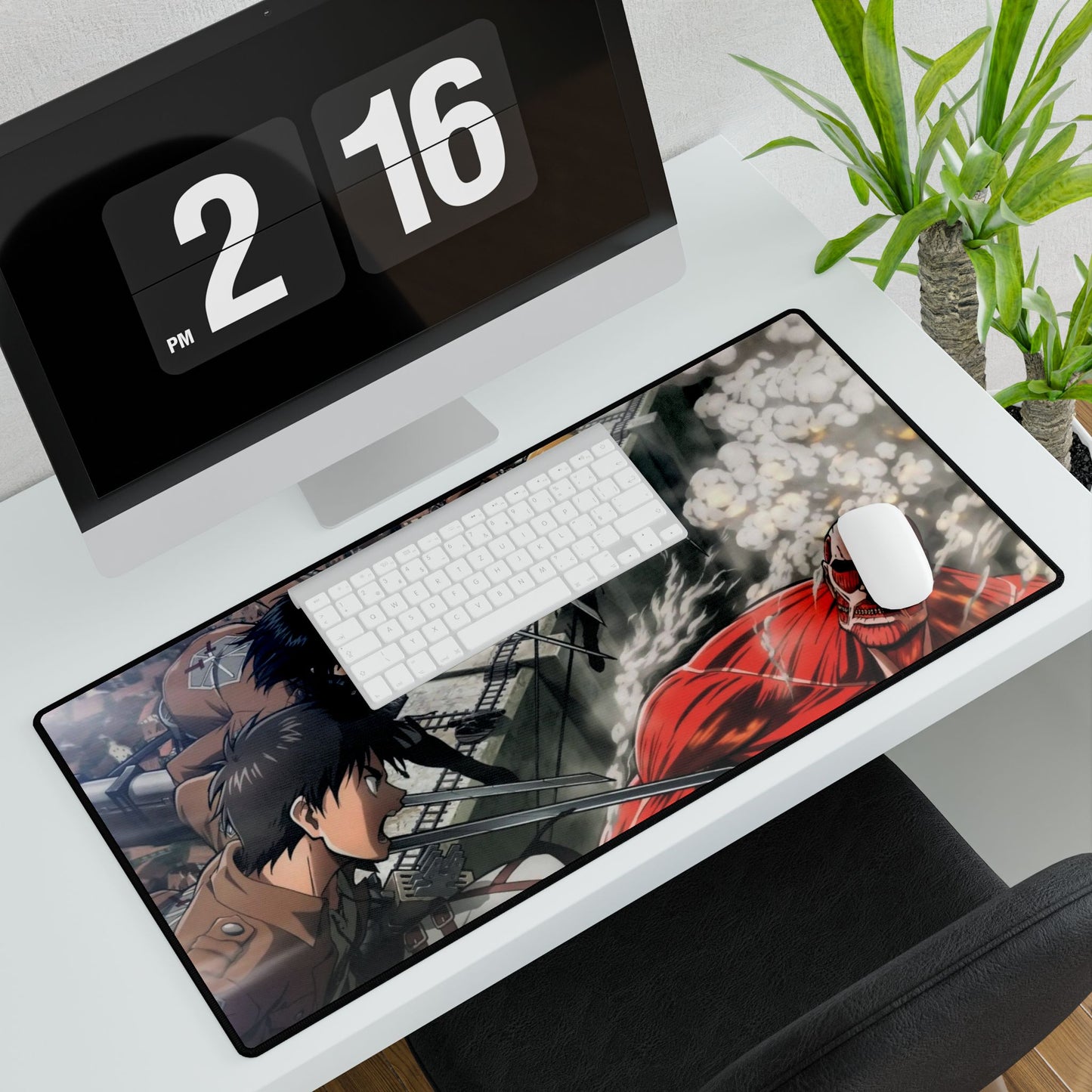 Eren and Mikasa vs Colosse Titan Mouse Pad