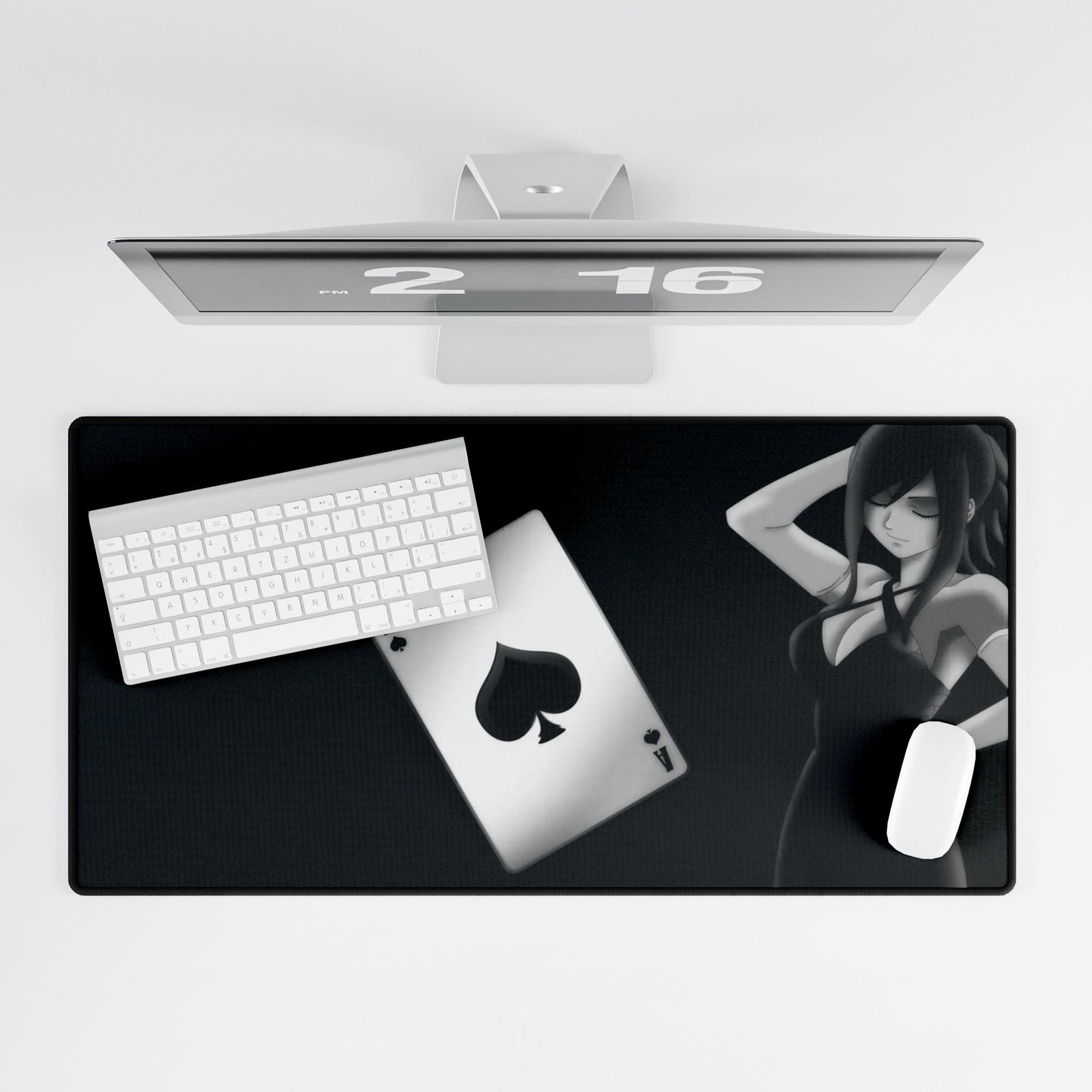 Erza Scarlet - Black and white Mouse Pad