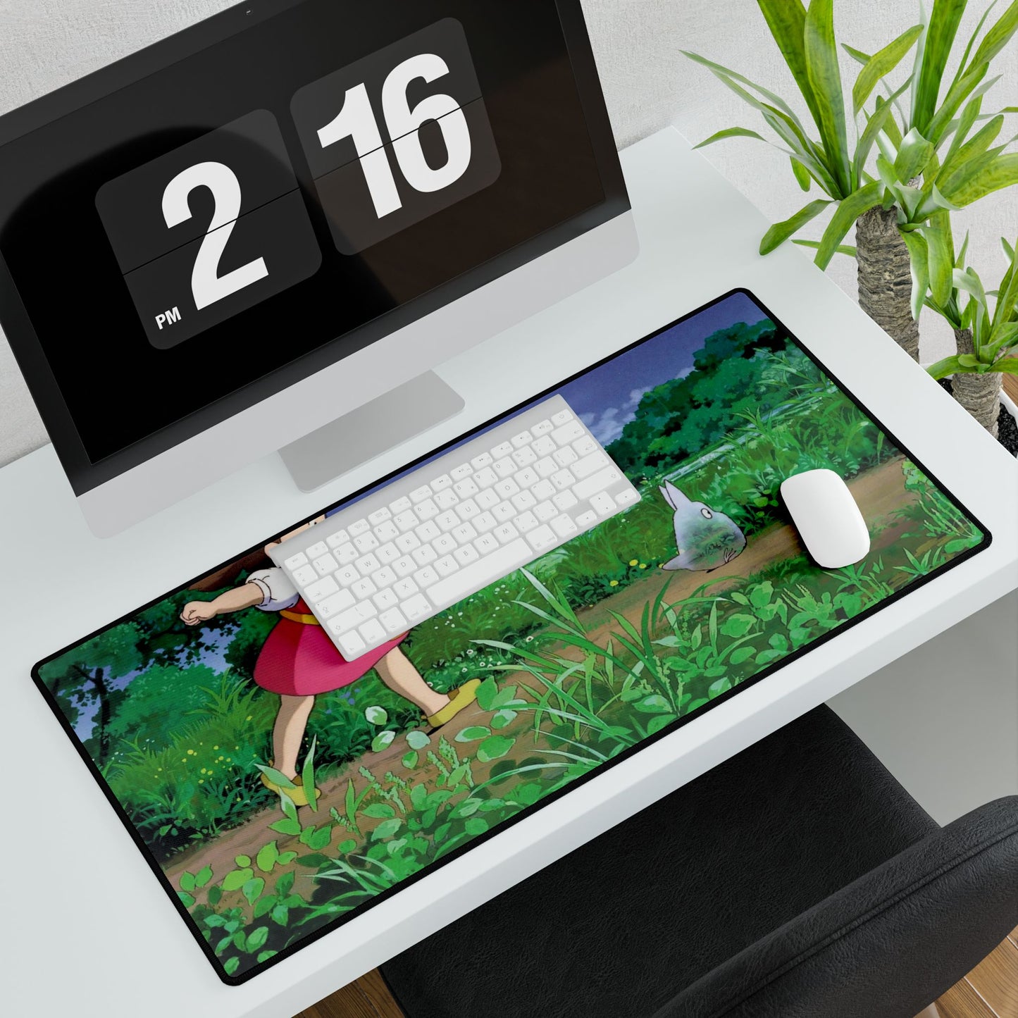 Mei behind little Totoro Mouse Pad