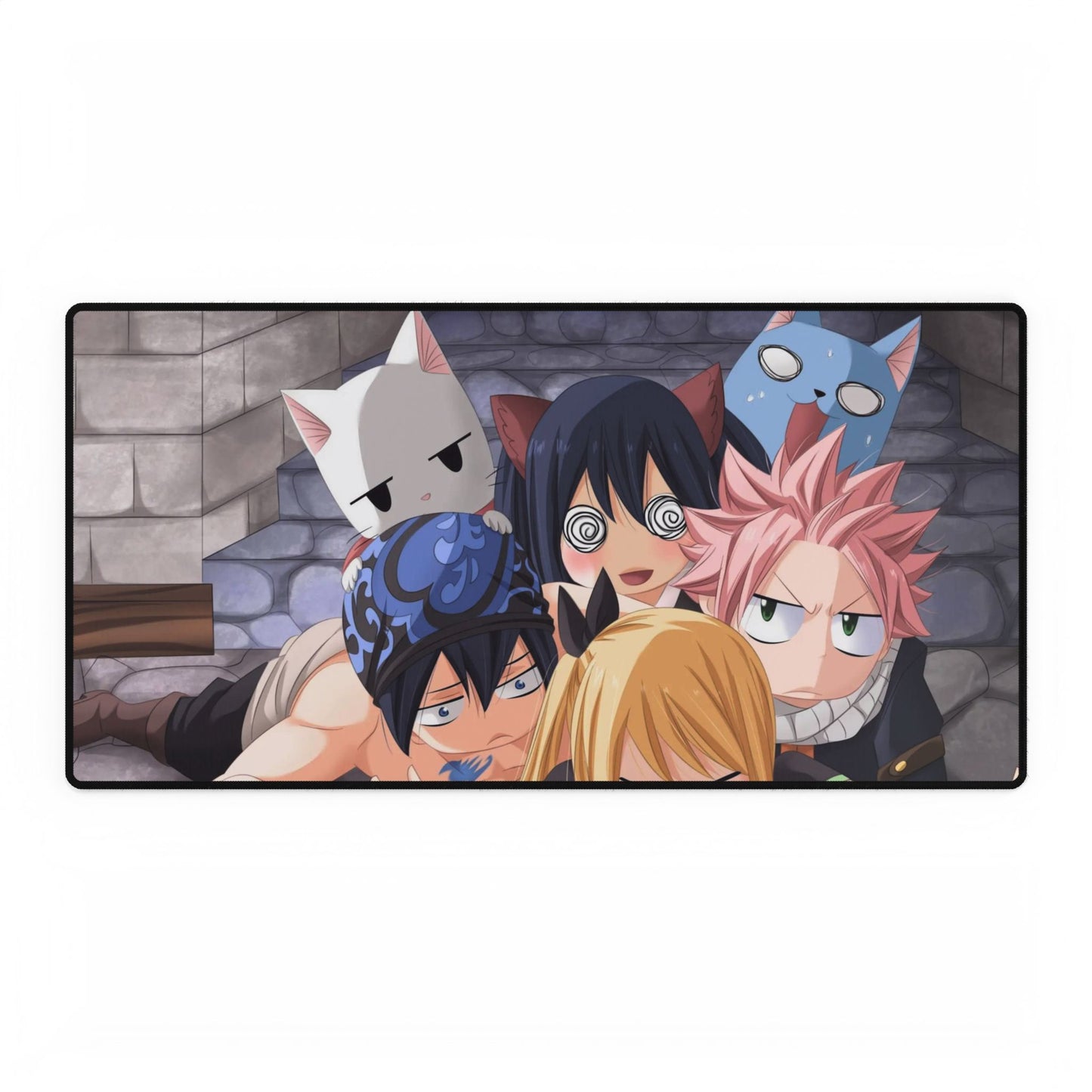 Fairy Tail Natsu Dragneel, Gray Fullbuster, Lucy Heartfilia, Happy, Wendy Marvell Mouse Pad