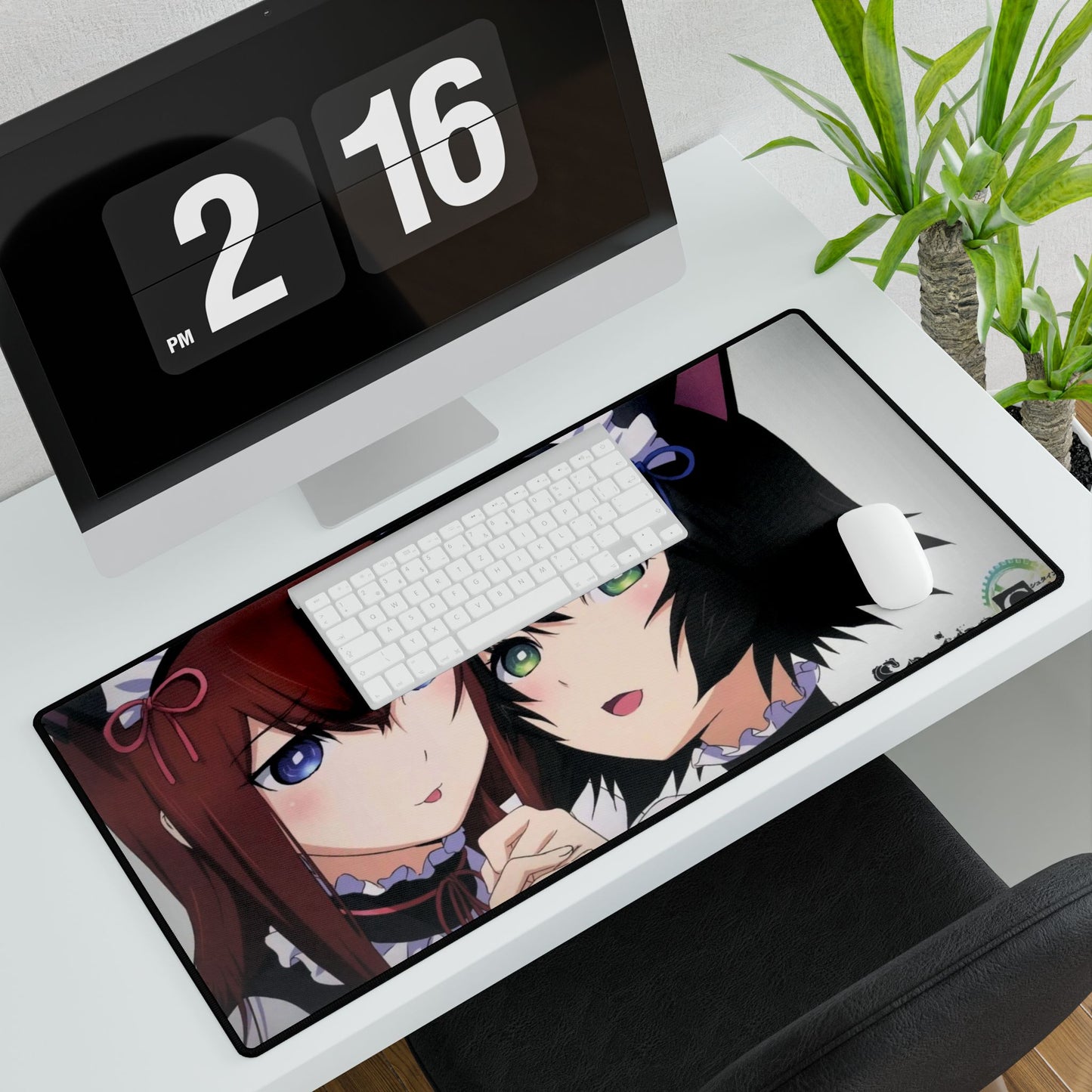 Makise and Mayuri Cosplay Mouse Pad