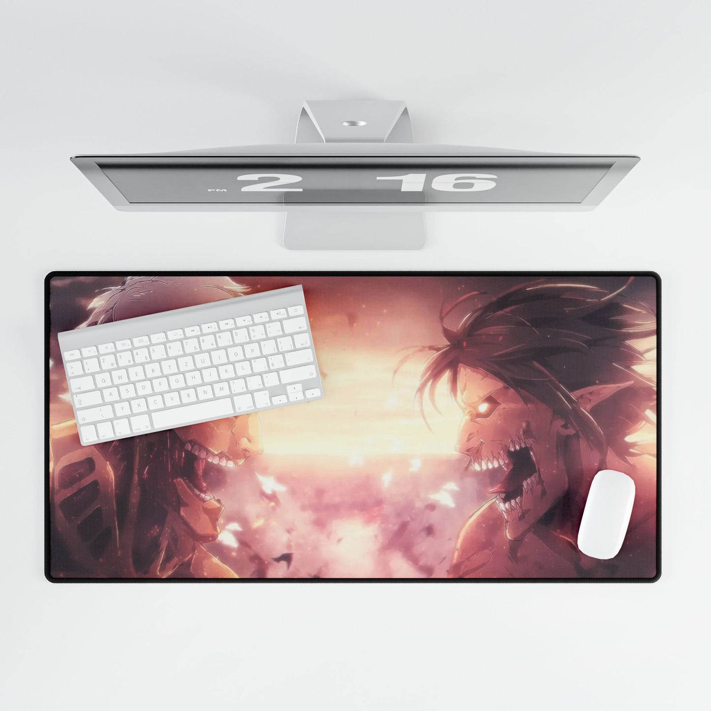 Armored Titan and Eren screaming at each other Mouse Pad