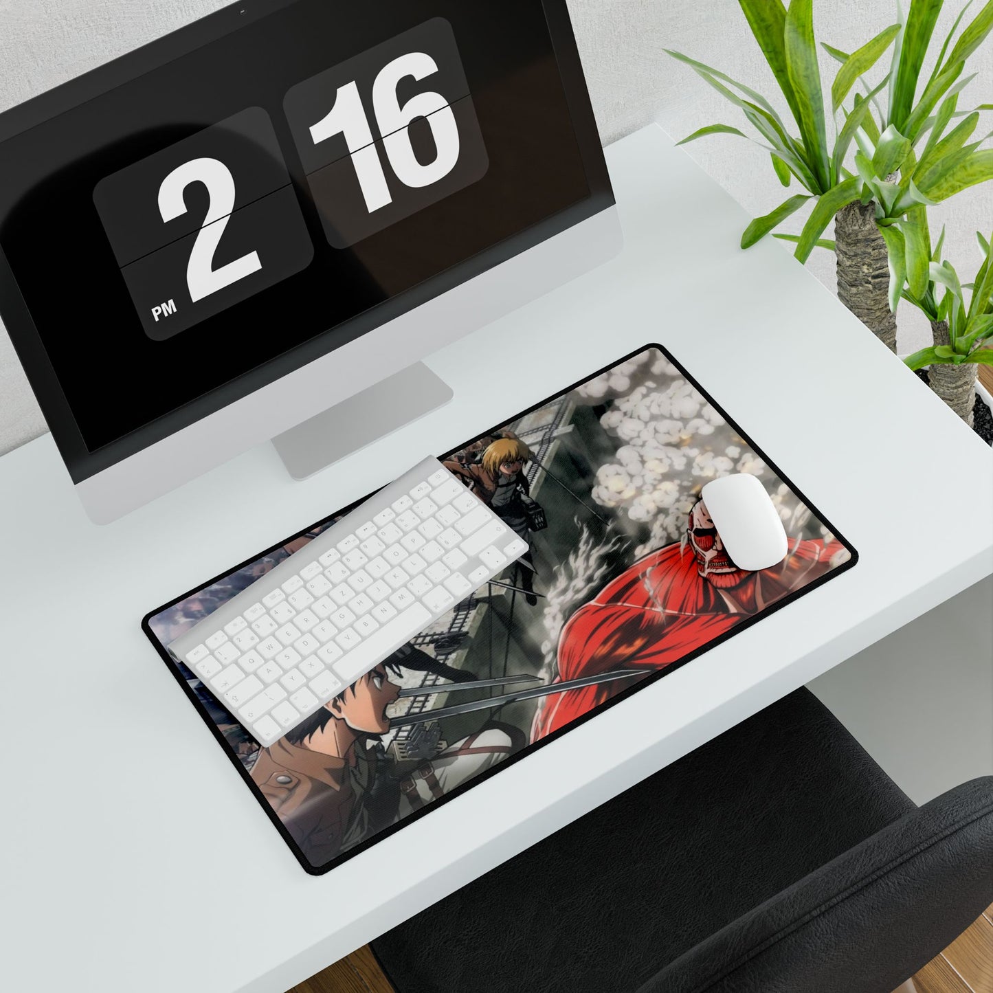 Eren and Mikasa vs Colosse Titan Mouse Pad