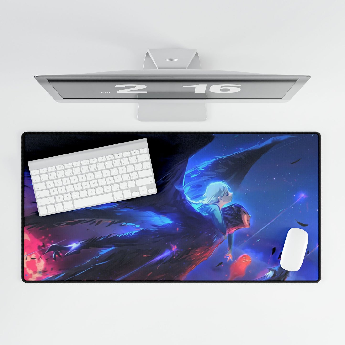 Howl, Sophie, and Turniphead flying through the sky Mouse Pad