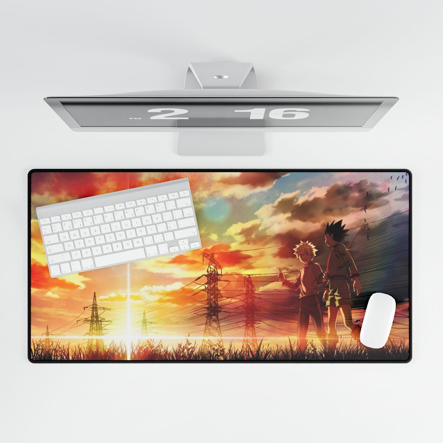 Gon and Killua walking at a beautiful sunset Mouse Pad