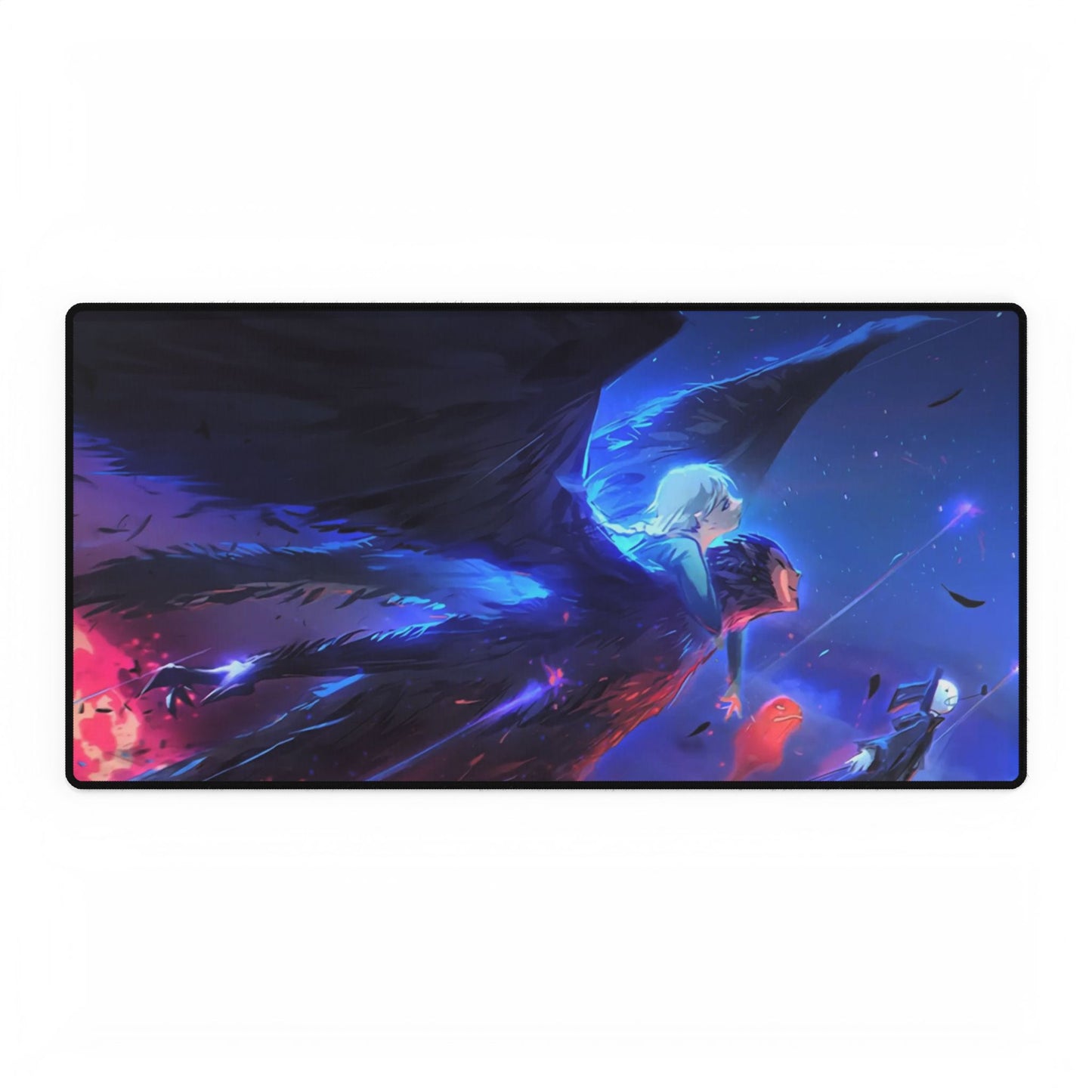 Howl, Sophie, and Turniphead flying through the sky Mouse Pad