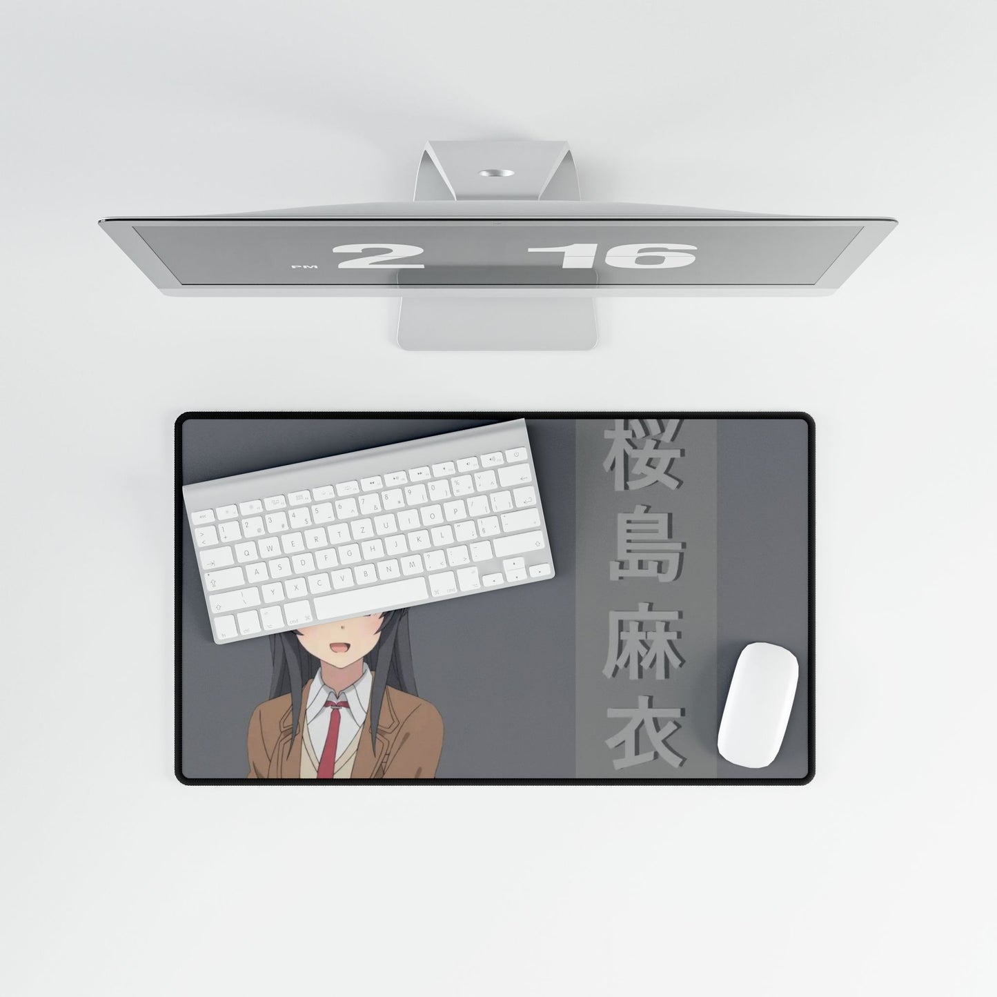 Mai Sakurajima Kanji Background Mouse Pad