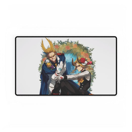 All Might strong and weak surrounded by roses Mouse Pad