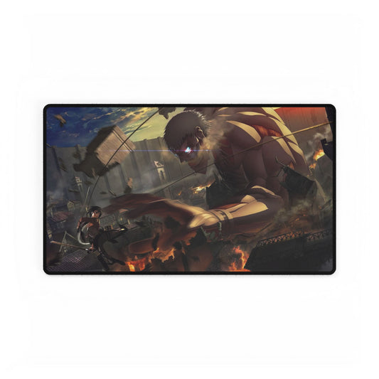 Mikasa Fighting With Armored Titan Mouse Pad