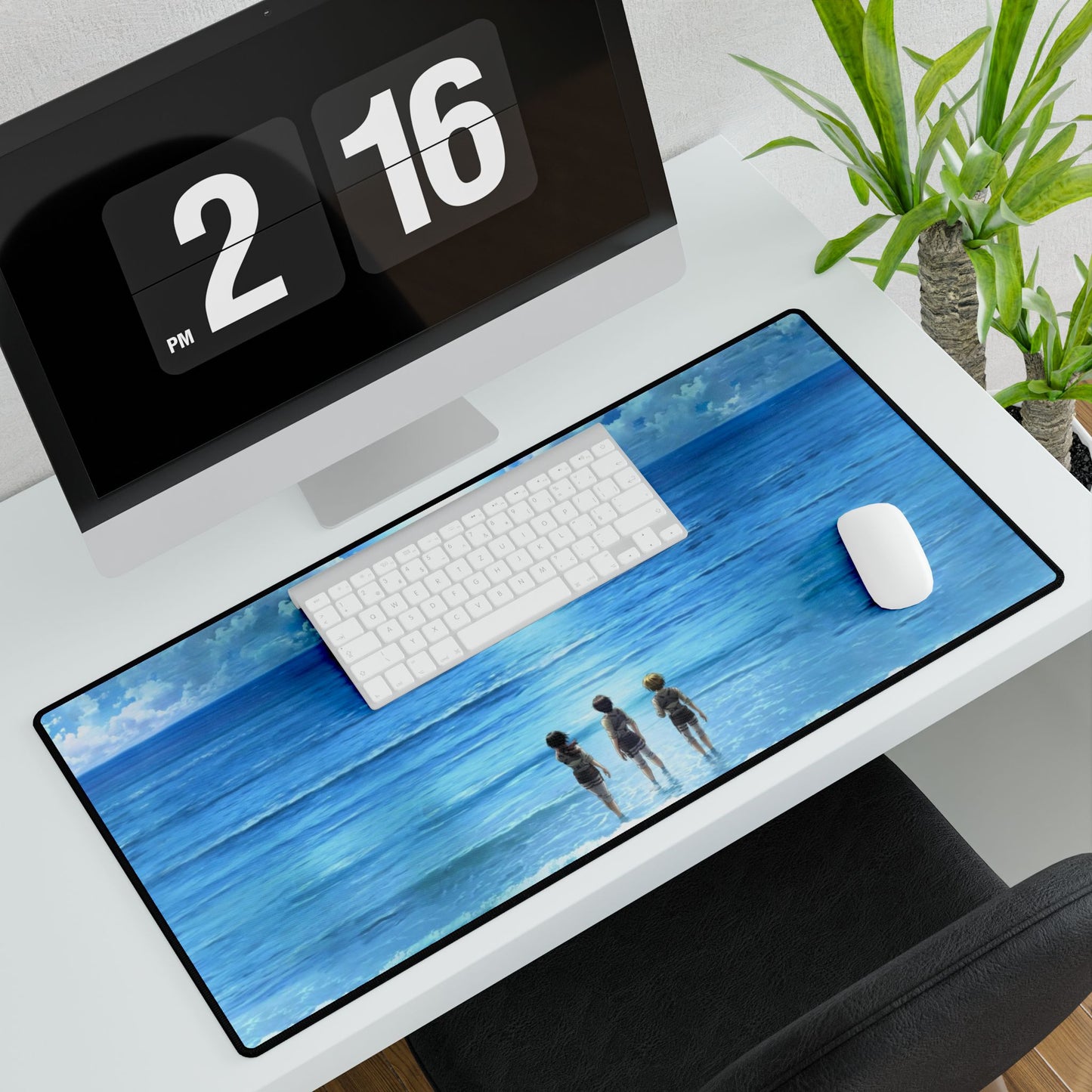 3 friends contemplating the ocean Mouse Pad