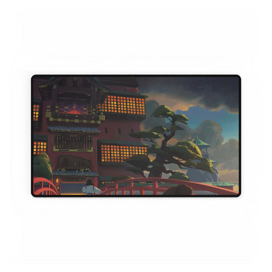Haku and Chihiro on the bridge leading to the bathhouse Mouse Pad