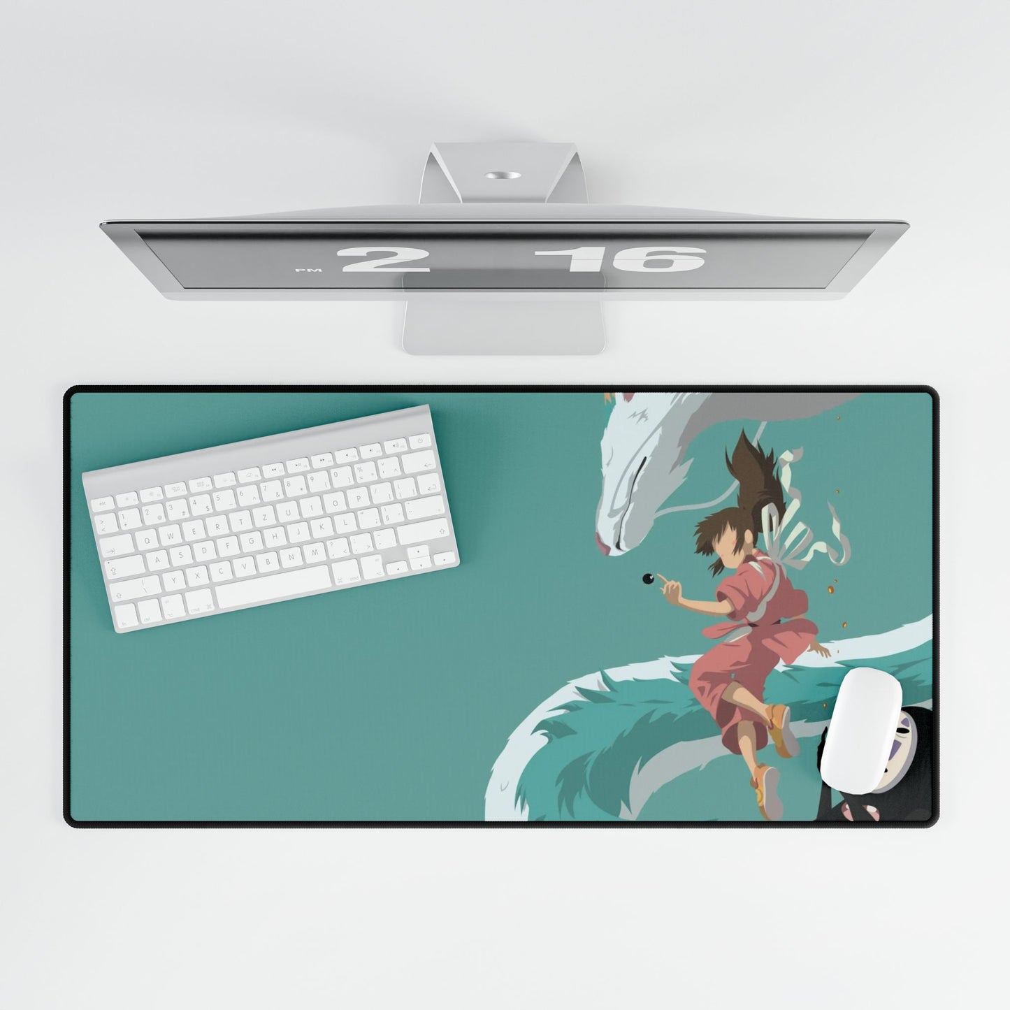 Minimalist Chihiro, Haku, and No-face Mouse Pad