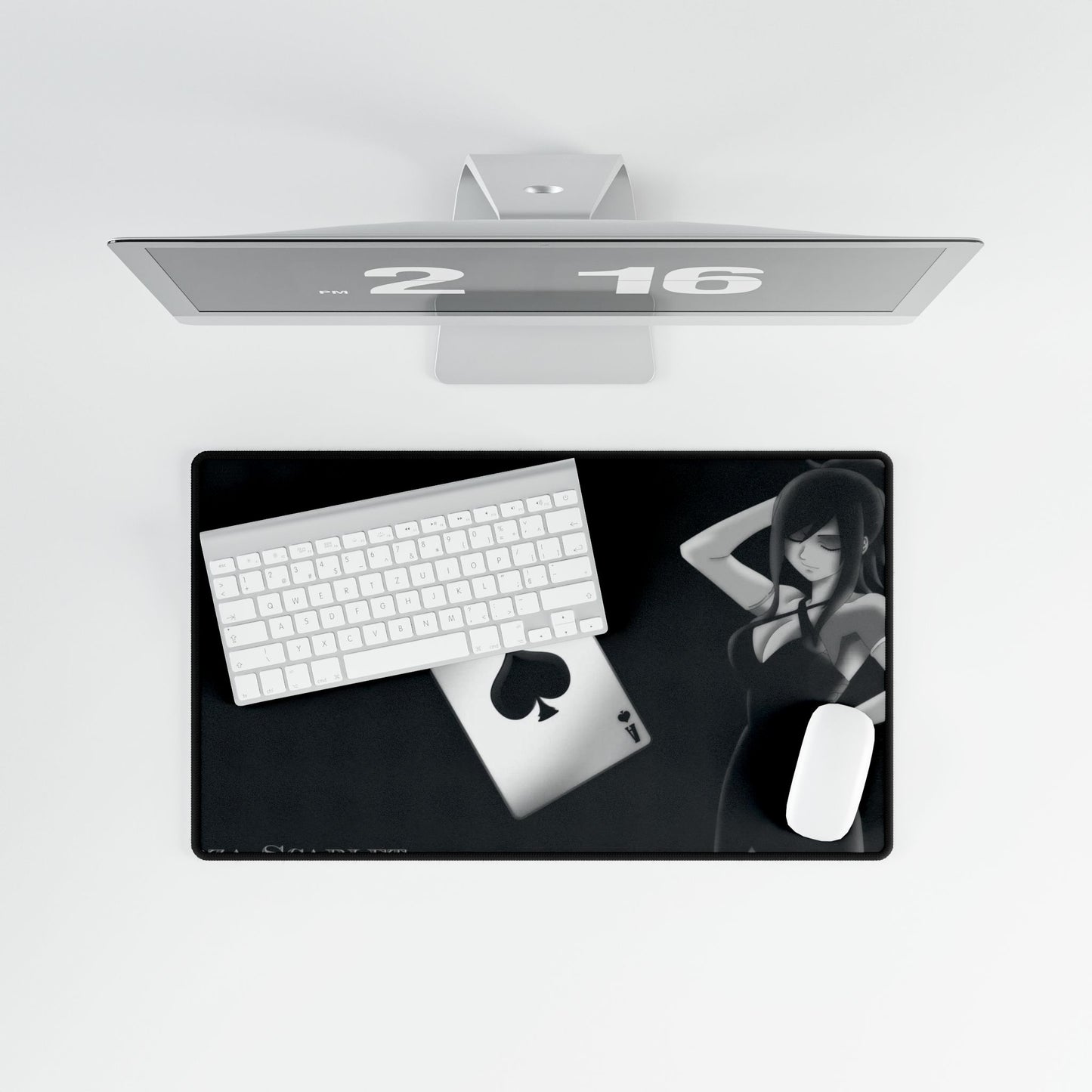 Erza Scarlet - Black and white Mouse Pad